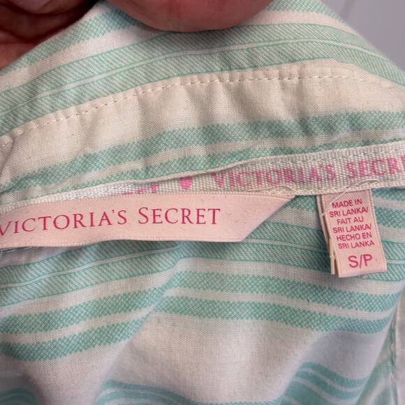Victoria's Secret Womens Preppy Striped Button Up Sleep Shirt Size S Loungewear - Picture 3 of 8